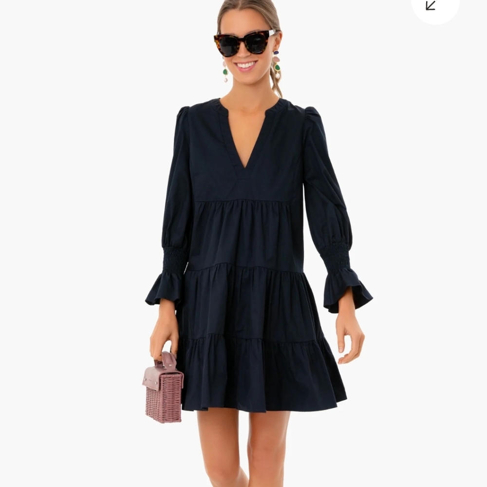 Pomander Place Cotton Poplin Kenzo  Dress Black or Dark Navy